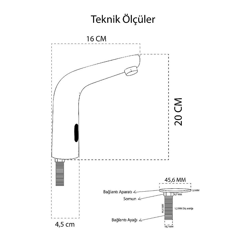 Çift Su Girişli Fotoselli Batarya teknik ölçüleri ve boyutları