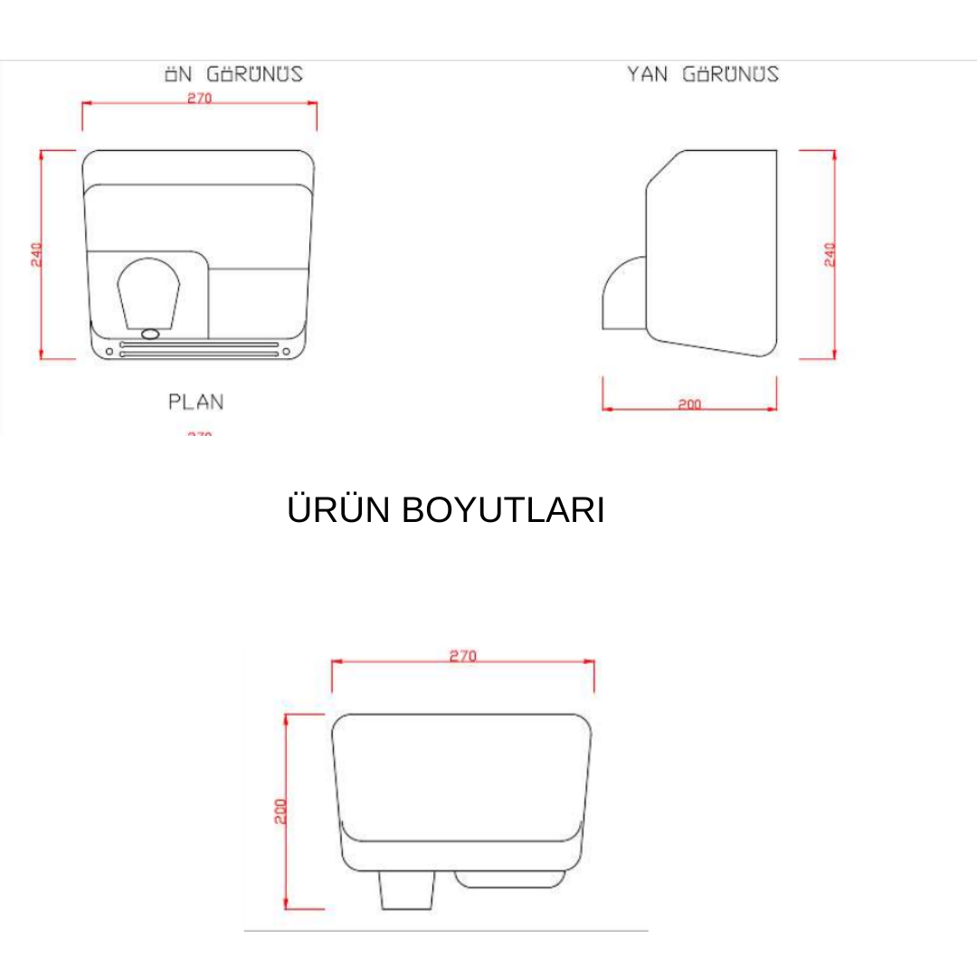 Fotoselli Döner Başlıklı El Kurutma Makinesi GSQ250 Xinda
