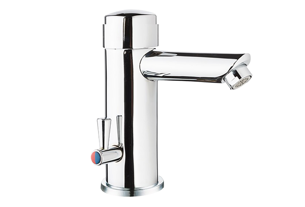 Zaman Ayarlı Lavabo Armatürü (Sıcak–Soğuk), çift su girişli